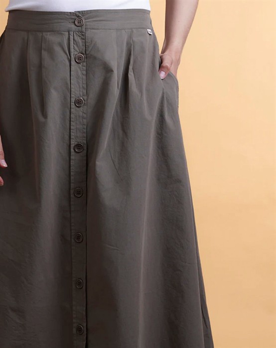 Elsk - Poplin Womens Nederdel - Mahogany Red